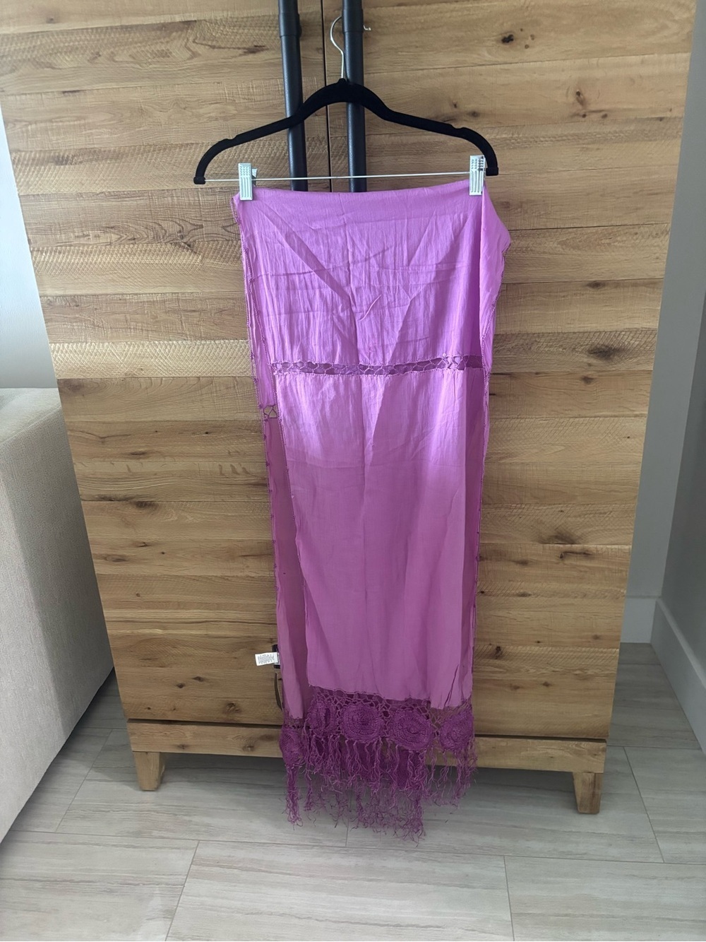 chaudry kc Women’s Crochet Pink Purple Wrap Scarf NWT